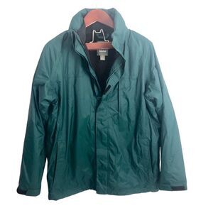 Timberland Fleece Lined Coat Waterproof Detachable Jacket Mens Large Green